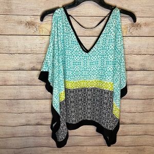 Womens Cold Shoulder Butterfly Sleeve Top